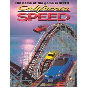 California Speed Arcade FLYER Original 1998 Video Game Artwork Foldout Brochure